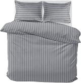 MOONLIGHT20015 Double Duvet Set Reversible Stripes Satin Grey 200x200 cm view 3