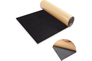 LSGCQ Sponge Neoprene Foam Padding Rubber Sheets with Adhesive Foam Sheet Closed Cell Insulation Neoprene Rubber Roll for DIY Gaskets Shock Pads Liner Crafts (12" Wide x 1/16" Thick x 59" Long, Black)