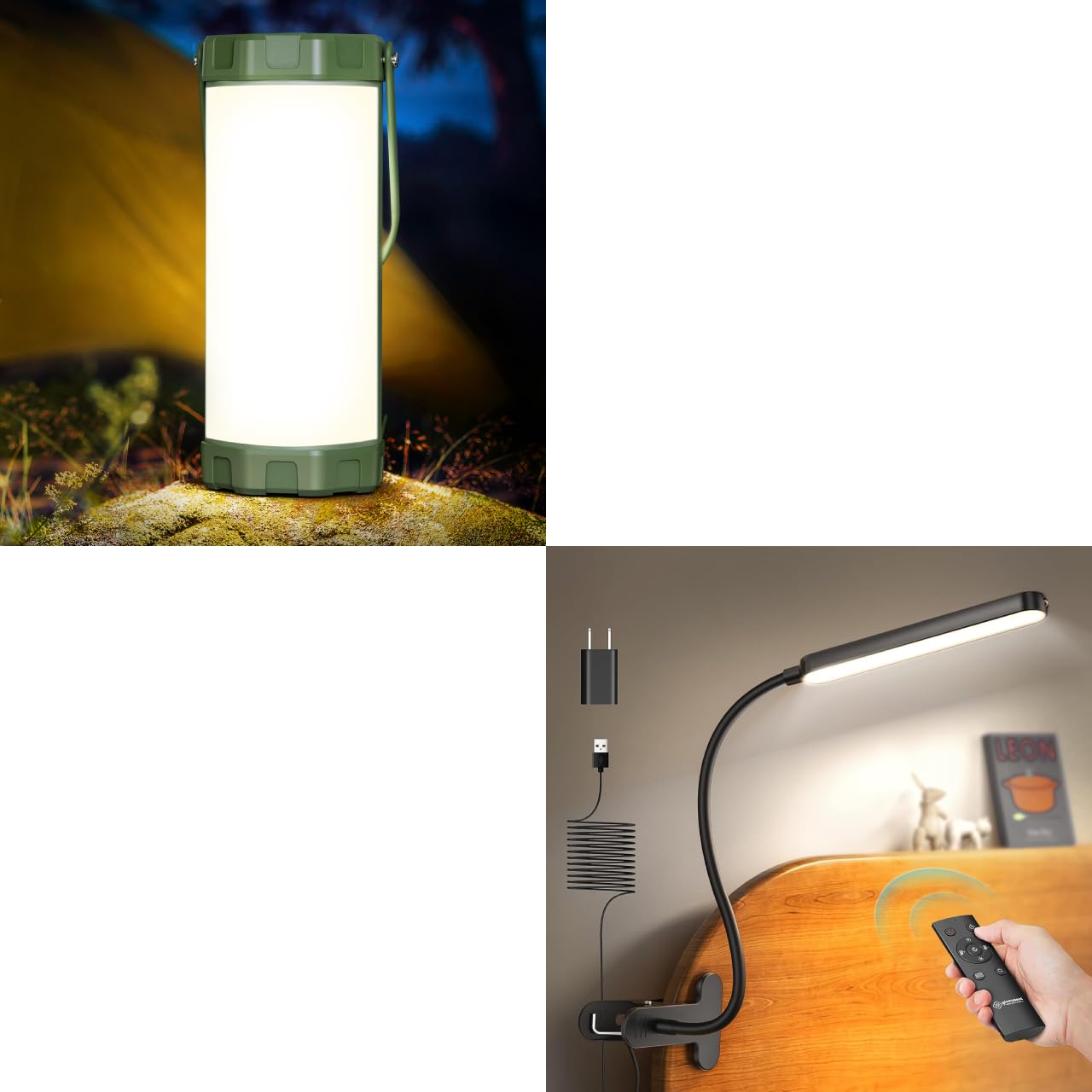 Glocusent Camping Lantern Bundle with Classic Clip on Light