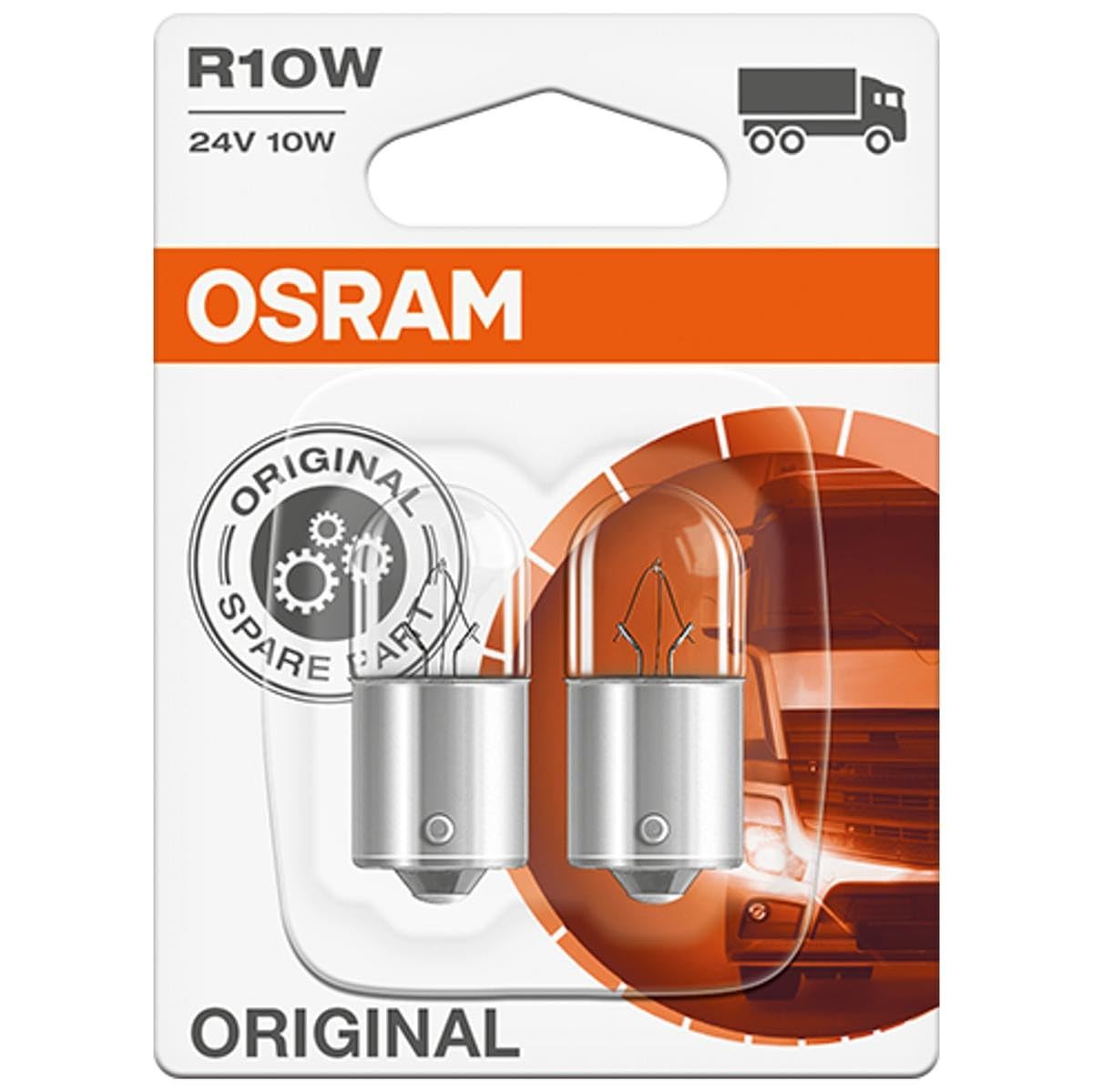 OSRAM 5637BLI2 lamp, 24V/10W, R10W, BA15s, in double blister, 5637-02B
