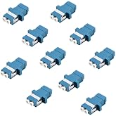 YIENFBEV LC Fiber Optic Adapter - LC to LC Duplex Singlemode Coupler - 10 Pack - Blue