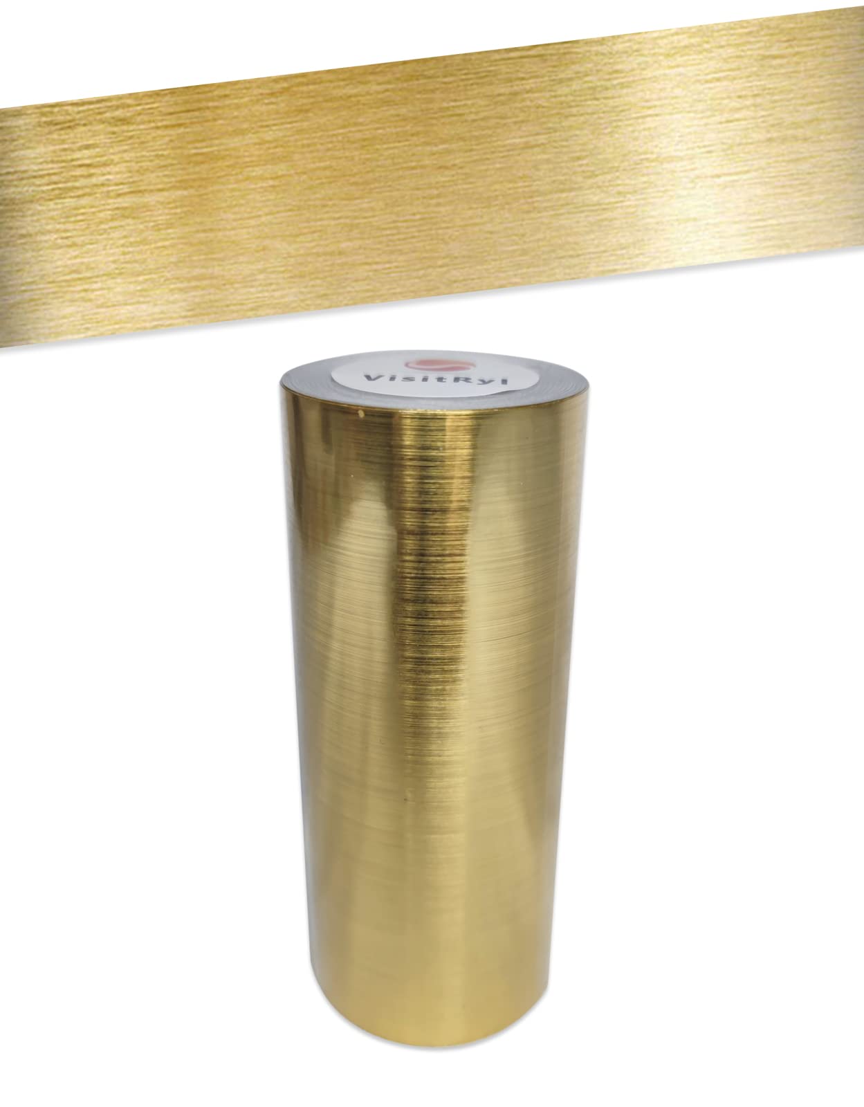 Self Adhesive Waterproof PVC Wall Border Self Adhesive Skirting Board Brushed Gold 5cm x 500cm for Kitchen and Bathroom โ image 1