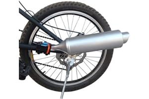 NINEFOX Motorcycle Bicycle Exhaust Sound System, Bicycle Exhaust Sound System,Bike Turbo Exhaust Pipe with Sound Effect Motorcycle Noise Maker Cycling Accessories (Silver)