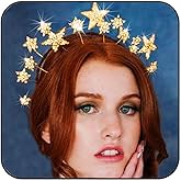 Fashey Star Headband Silver Halo Crown Stars Headpieces Hair Accessories for Women (Gold)