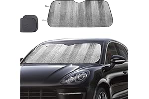 Windshield Sun Shade, Car Window Shade as Bonus by Big Hippo Keep Vehicle Cool Protect Your Car from Sun Heat & Glare Best UV Ray Visor Protector (Size: 55.16"X 27.5")
