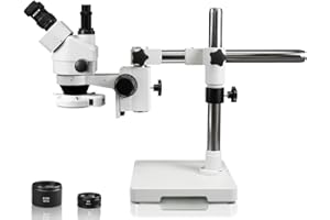 Walter Products WP-3FZ-IFR07 Trinocular Zoom Stereo Microscope | 10x WF Eyepiece, 0.7X—4.5X Zoom, 3.5X—90x Magnification, 0.5