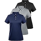 Ullnoy Women Soft Polo Shirts Short Sleeve Dry Fit Golf Shirt for Women Moisture Wicking Athletic Polo Tee Pack