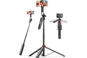 Aureday 72" Phone Tripod and Selfie Stick, Cell Phone Tripod Stand with Wireless Remote & Extendable Phone Mount for Travel/Selfie/Recording/Vlogging, Compatible with iPhone/Android/Camera