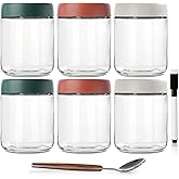 Overnight Oats Jar,16 OZ - Set Of 6,Overnight Oats Containers With Lids,Mason Jars,Chia Pudding Jars With Lids, Oatmeal Conta