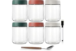 Overnight Oats Jar,16 OZ - Set Of 6,Overnight Oats Containers With Lids,Mason Jars,Chia Pudding Jars With Lids, Oatmeal Conta