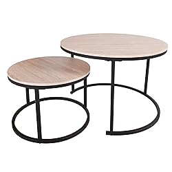 HOMERECOMMEND Round Coffee Tables Nesting Side Set