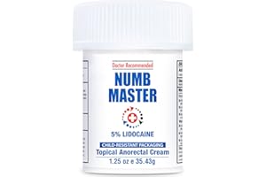 Clinical Resolution Numb Master 5% Lidocaine Numbing Cream for Pain Relief, Topical Anesthetic Burn Itch Cream Maximum Strength, Fast Acting Hemorrhoid Treatment with Vitamin E and Aloe, 1.25 Oz