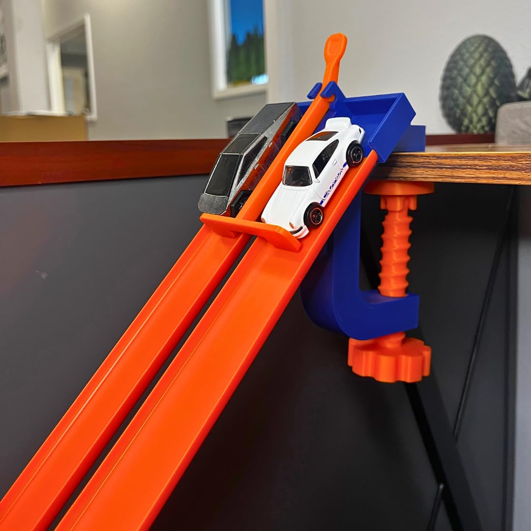 Starting Gate Compatible with Hot Wheels Racetracks | 2-Lane Starting Gate & Clamp for Toy Racetracks | Create Epic Racetracks | Made in USA (Starting Gate + Clamp Combo)