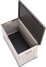 LIFETIME Heavy-Duty Outdoor Storage Deck Box Desert Sand Wood Look 439 L view 5
