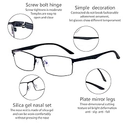 ALWAYSUV Retro Black TR90 Full Frame Nearsighted