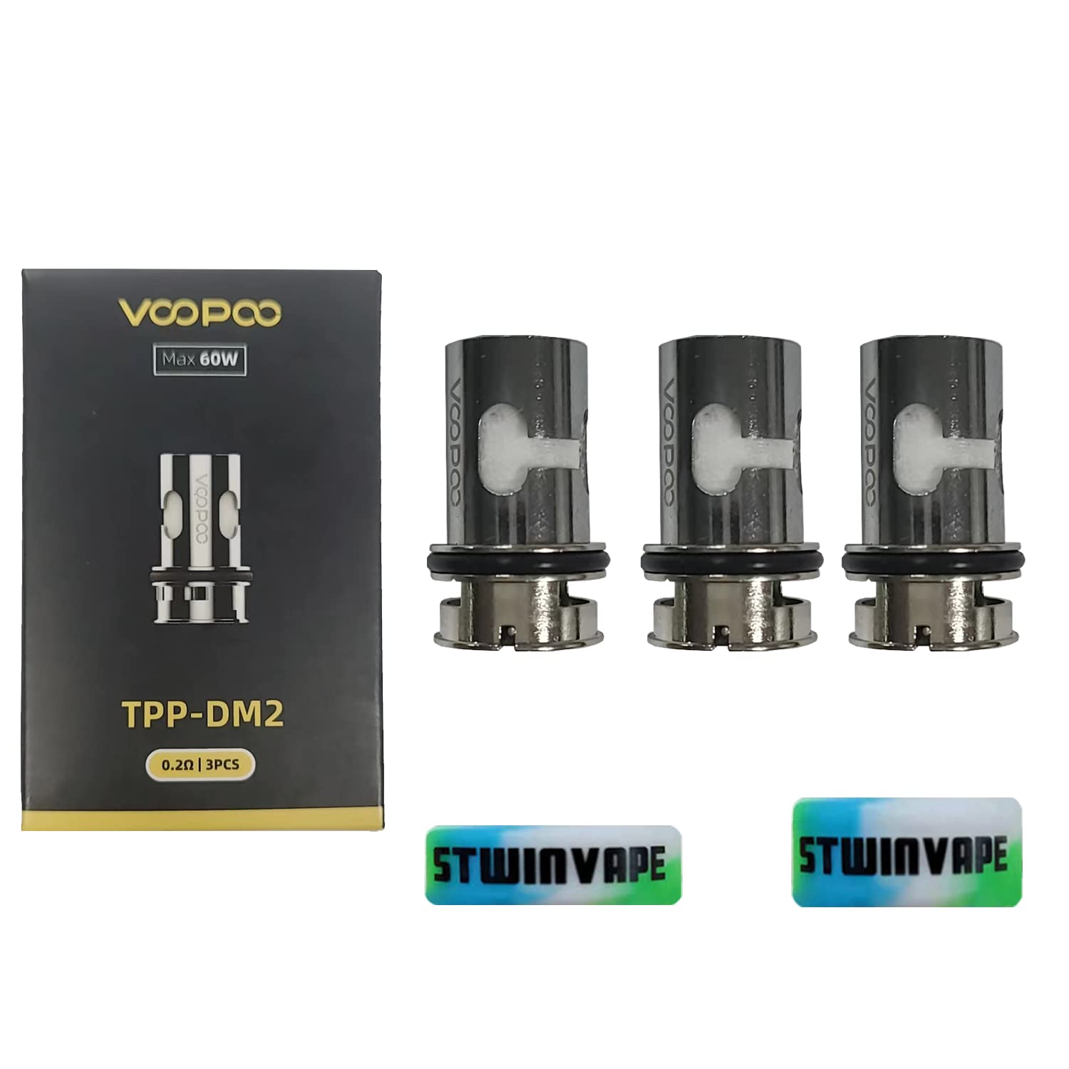 VOPOO for VooPoo TPP Coils DM2 0.2ohm TPP X Pod 2 Maat Tank Mesh Coil Drag 3 TPP X Drag X S Plus Pro Argus GT II TPP DM2 Coils Kit Pack of 3