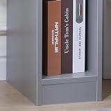 Pantanal Slim 20cm Bedside Table Grey with Drawer Shelf Nightstand view 6