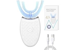 Ultrasonic Electric Toothbrush Adults U Shaped Automatic Toothbrushes for Teeth Whitening, Whole Mouth 360 Degree Cleaning Ha