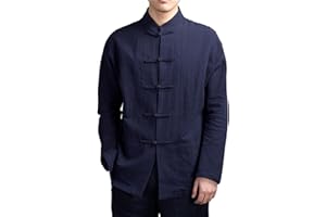 Men's Chinese Style Shirts Traditional Kung Fu Tai Chi Cotton and Linen Tang Suit Uniform Shirt and Blouses Jacket Clothing