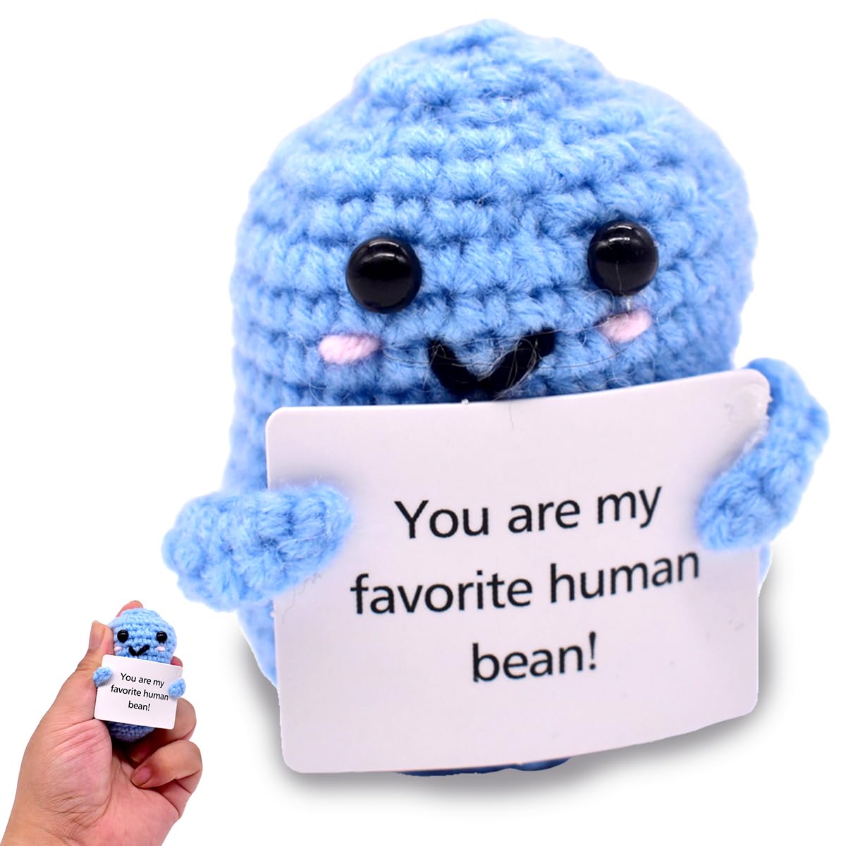 VYAOCJL Positive Pea Doll Ornaments With Positive Affirmation Cards, Good Luck Gifts, Cute Things For Female Friends