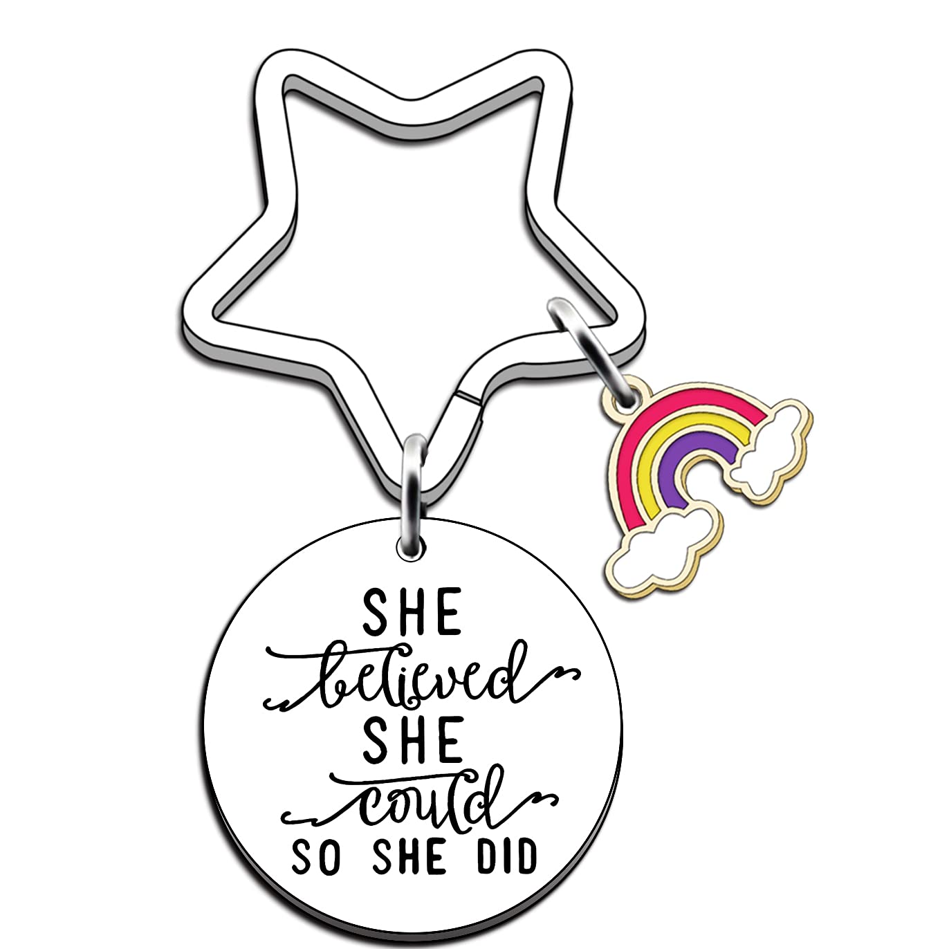 JMIMO Congratulations Gifts Proud of You Gifts for Women Girls Daughter Niece Sister Best Friends She believes she could so she did Keyring Keychain
