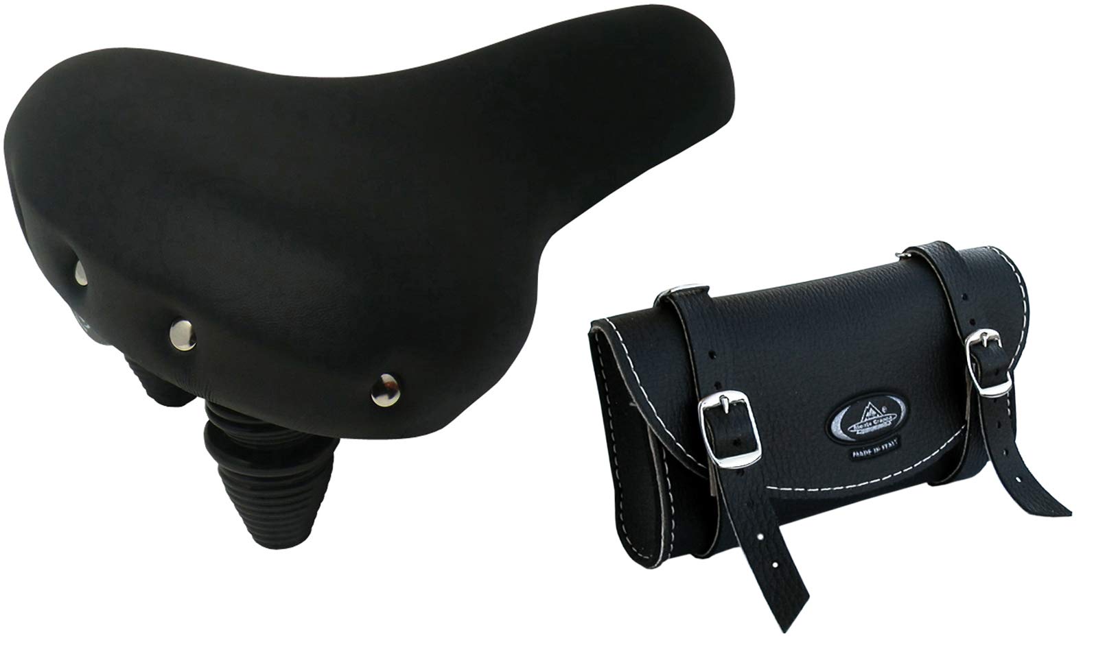 Montegrappa Vintage Saddle Bike Seat Model Nevada 1605 (Black) + Montegrappa Storage Bag Model 0016 (Black)