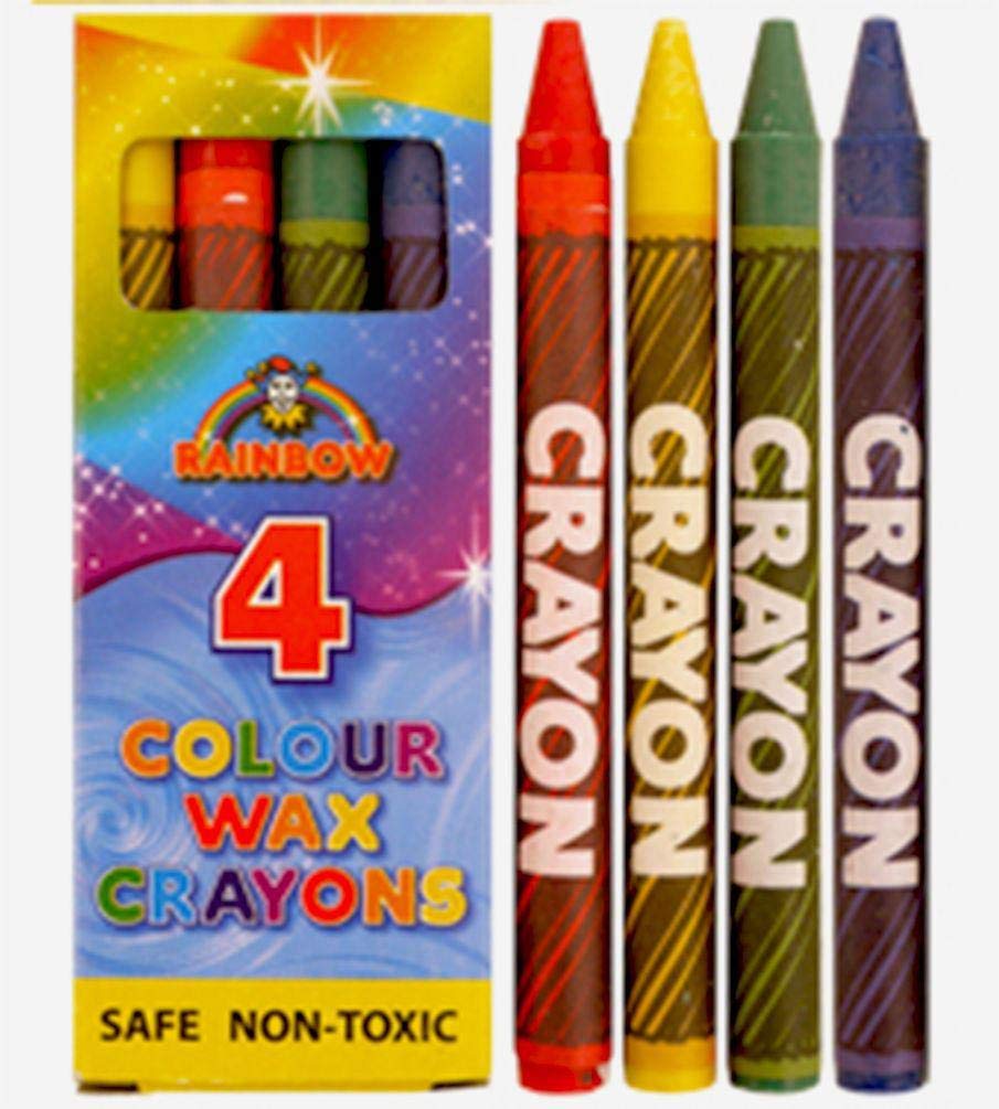 Wax Crayons Kids Party Bag Fillers 4 in pack, 10 packs supplied