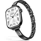 Missair Slim Bands Compatible with Apple Watch 38mm 40mm 41mm 42mm 44mm 45mm 46mm 49mm for Women, Thin Bracelet Dressy Designer Stainless Steel Metal Strap for iWatch Series 11 10 9 8 7 6 5 4 SE Ultra