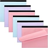 Jetec 6 Pcs Wide Legal Pads 11" x 9.5" Landscape Pad College Ruled 40 Sheets Per Notepad Pink Purple Blue Writing Pads Horizontal Notebook for College Student Classroom Work Office