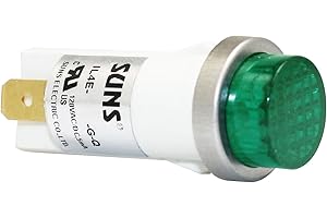 SUNS INTERNATIONAL Suns IL4E-24E-G-Q LED 1/2" Green Indicator Light Raised 24V Spade Ideal