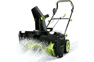 EXSHUING Battery Powered Snow Thrower for Home, Cordless Snow Blower with 3500w Brushless Motor, 20-Inch (50 Cm) Wide Path, C