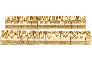 ZONEPACK Logo Design Copper Brass Stamping Flexible Alphabet Number Symbol Character Stamp Mold DIY for Hot Foil Stamping Machine (Times New Roman Uppercase 26 PCS)