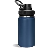 Silimore 12 oz Water Bottle,Small Insulated Water Bottle, Stainless Steel Small, Leak Proof with Chug Lid, Wide Mouth BPA Free Double Wall Vacuum (Navy Blue)