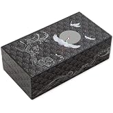 Bits and Pieces 10 Step Secret Puzzle Box Japanese Crane Design | Puzzle Gift Box for Trinkets Money Gifts Jewelry, Full Moon and Lotus Flowers, Brainteaser, 3.25 x 6.25 x 2 Inches