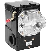 LF10-4H Pressure Switch, 95-125 Psi 20A | Air Compressor Pressure Switch Replacement, 4-Port 1/4" NPT, with Compression Unloader Valve Connection