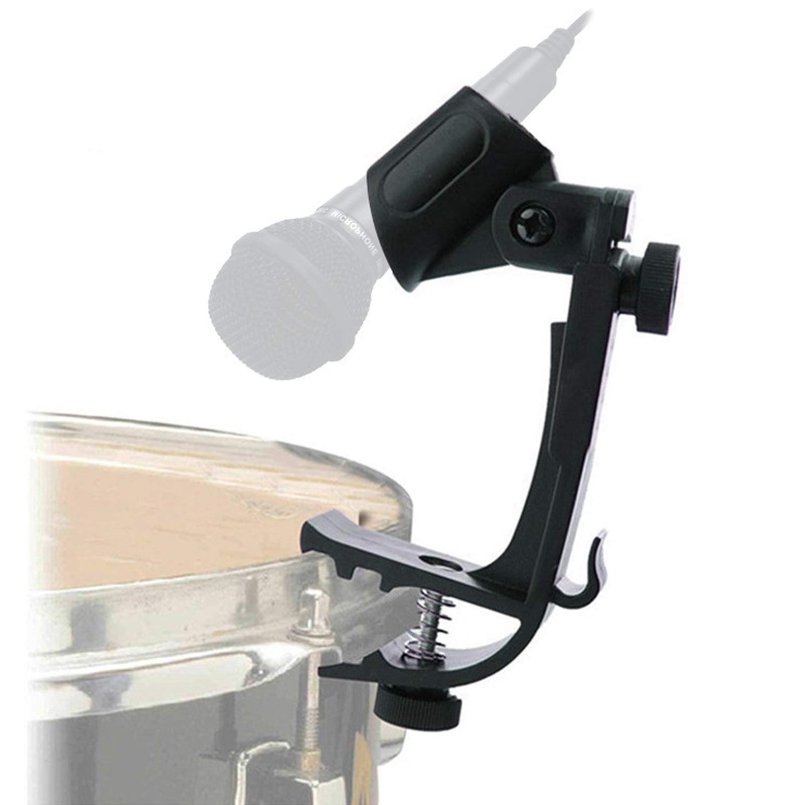 Hapivida Drum Microphone Clips, Universal Shockproof Adjustable Mic Clamp Holder with Groove Gear 22mm Plastic Mount for Percussion Instrument Performance Recording