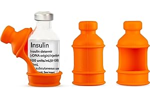SIJIDOU 3 Pack Insulin Vial Bottle Protector Sleeve for Diabetic, Silicone Protective Case to Protect Insulin Vial from Breaking, Suitable for 10ml Short Insulin Vials (Orange)