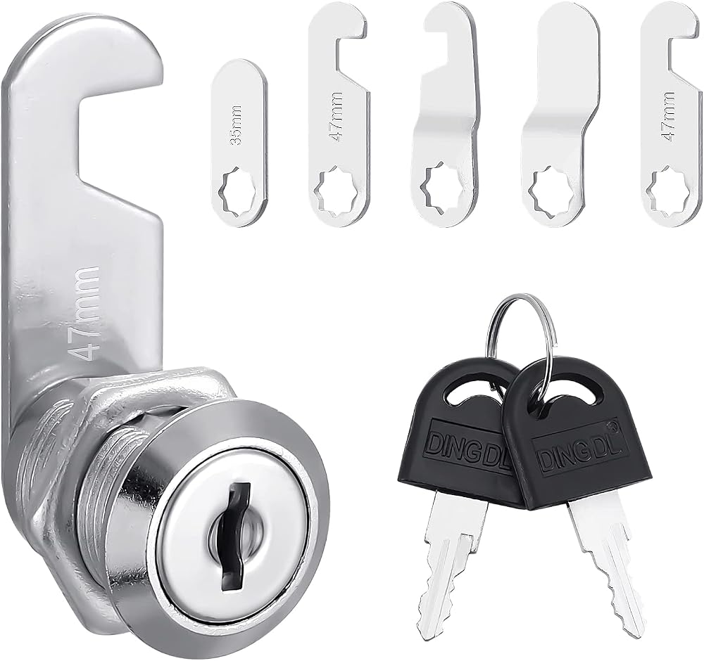 Firtink Letterbox Lock 20 mm with 5 Lock Plates for Cabinets Drawers Mailboxes