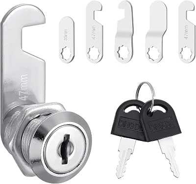 Firtink Letterbox Lock 20 mm with 5 Lock Plates for Cabinets Drawers Mailboxes