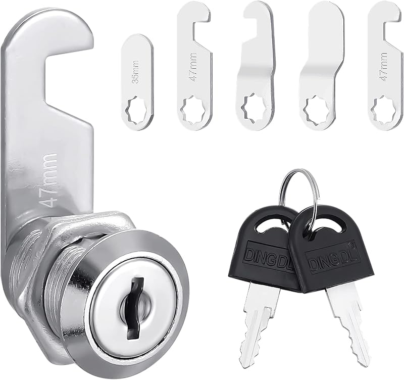 Firtink Letterbox Lock 20 mm with 5 Lock Plates for Cabinets Drawers Mailboxes