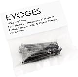 Evoges M3.5 x 50mm Flat Head Machine Screws Black Nickel Pack 20 view 6