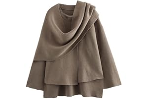 Women's Oversized Scarf Jacket Shawl Wraps Knit Long Sleeve Button Winter Peacoat 2025 Trendy Solid Color Streetwear