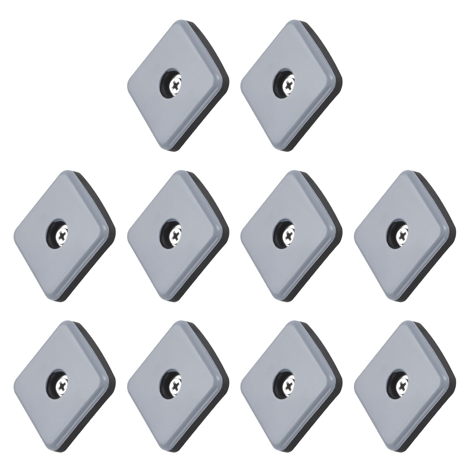 METALLIXITY Screw on Furniture Sliders (40mm/1.57in) 12Pcs, PTFE Square Chair Glides Slider with Screws - for Chairs Sofa Furniture, Black+Blue