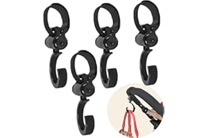 4pcs Stroller Hooks, Walker Hooks Wheelchair Hanging Hooks, 360° Rotation Baby Stroller Hooks Stroller Hanger Diaper Bag Hang