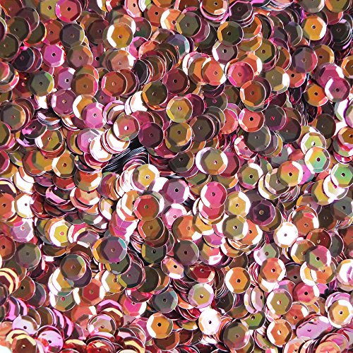 8mm Cup Sequins Red Gold Metallic Iris Rainbow Iridescent Loose Facet Paillettes Made in USA