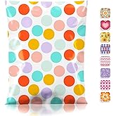 Metronic Poly Mailers 6x9 Inch 100pc Colorful Polka Dots, Small Self Seal Shipping Bags Envelopes, Cute Mailers Poly Bags for Small Business Shipping Packaging Mailing Clothes, Gifts