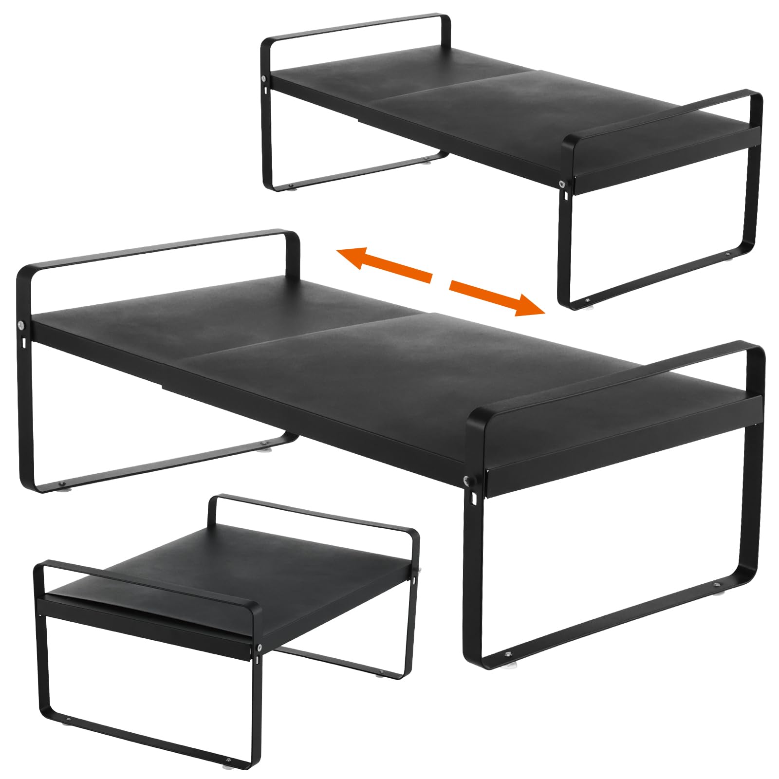 3 Pack Expandable Shelf Organizer Kitchen Shelf Riser Stackable