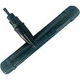 Ozone Venturi Injector,（Black PVDF Material） 1" NPT Inlets/Outlets, 1/2" Ozone Injection Port, for Medium to Large Swimming Pools, Water Treatment Ozone and Chlorine Systems