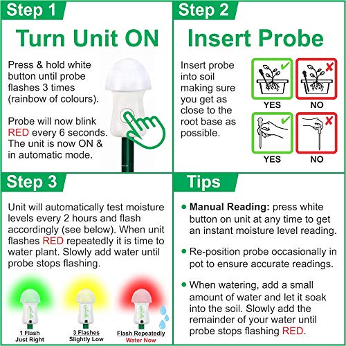 AUTOMATIC SOIL MOISTURE METER FOR PLANTS Automatically tests soil