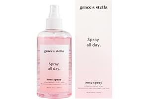 grace & stella Award Winning Rose Water Facial Spray (240ml) - Vegan - Rose Water Spray for Face - Rosewater Spray Toner Rose Hydrosol - Rose Spray Facial Mist - Rosewater Spray Toner Rose Hydrosol